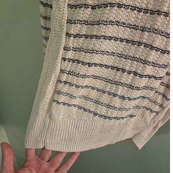 Gently Used Ann Taylor Marled Linen Pullover XXS ~ Nautical Casual Style - Picture 5 of 11